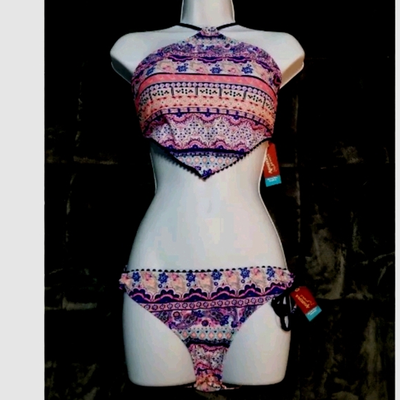 Arizona Jean Company Other - ARIZONA Womens JRS HALTER BIKINI LARGE​ Whimsical NEW